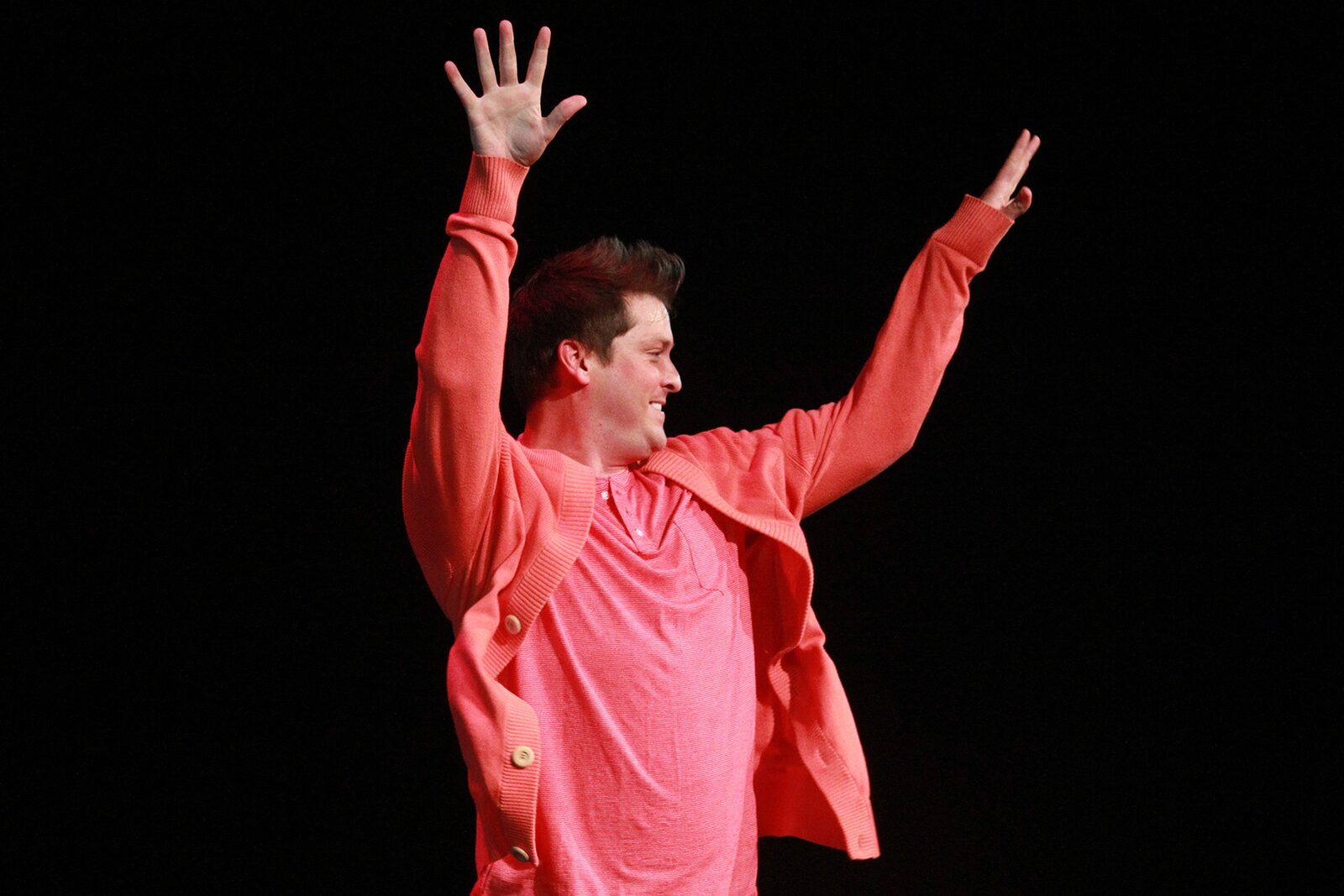 Chris Crawford stars in the Actors’ Playhouse at the Miracle Theatre production of Buyer & Cellarby Jonathan Tolins. Photo by Alberto Romeu.