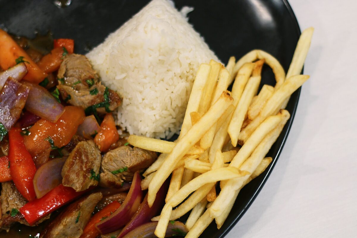Lomo Saltado from Mikuna. Mikuna is the best Peruvian restaurant in Coral Gables.