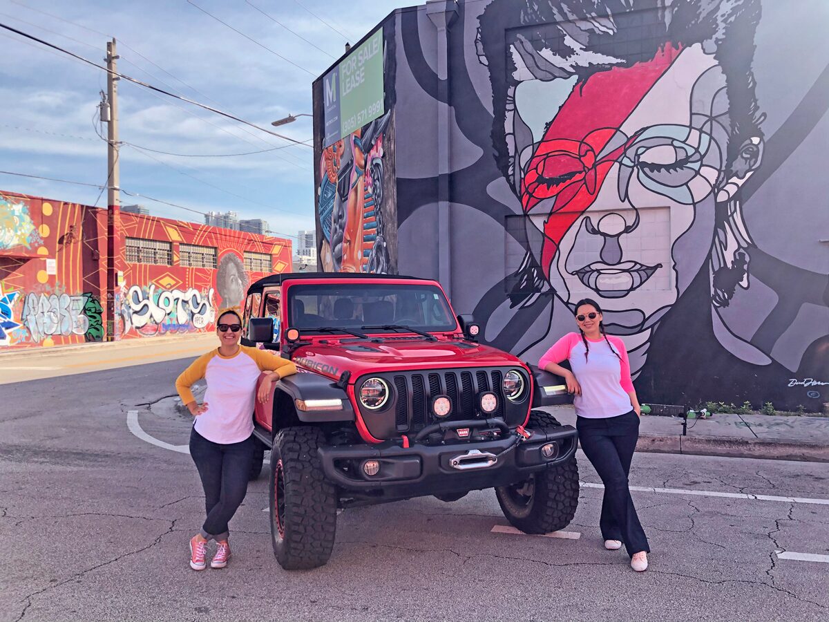 Jeep Wrangler Rubicon Exploring Wynwood murals - Miami, florida