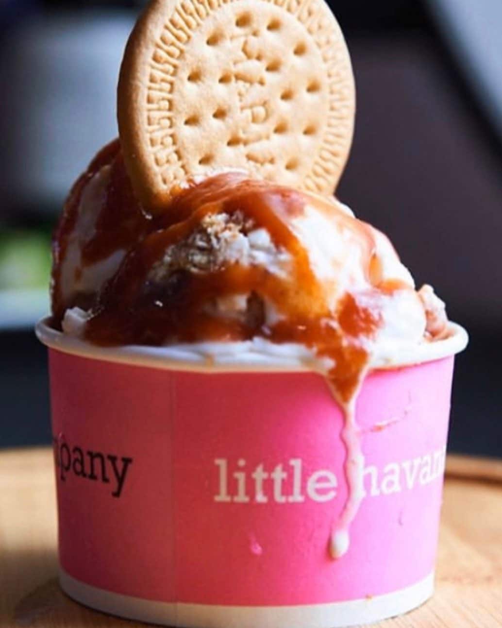 Miami Desserts: Abuela Maria Ice Cream with guava, cream cheese and maria crackers from Azucan Ice Cream Company