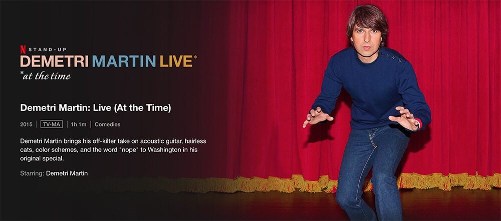 Must-Watch Comedy Stand up Specials To Watch on Netflix Demetri Martin: Live (At the Time) 